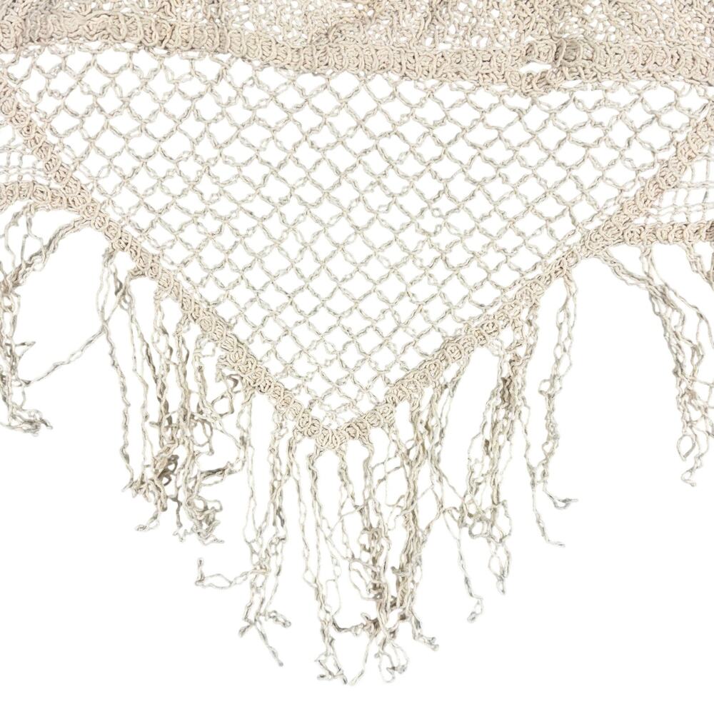 Julia by Love J Crochet Halter Top Beige Natural Cotton Boho Fringe Festival NWT - Picture 4 of 8